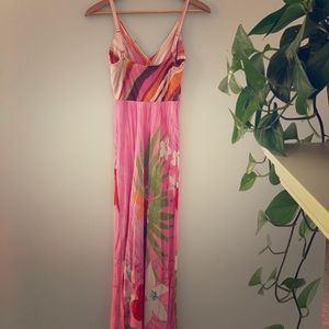 Maxi sun dress pink and floral